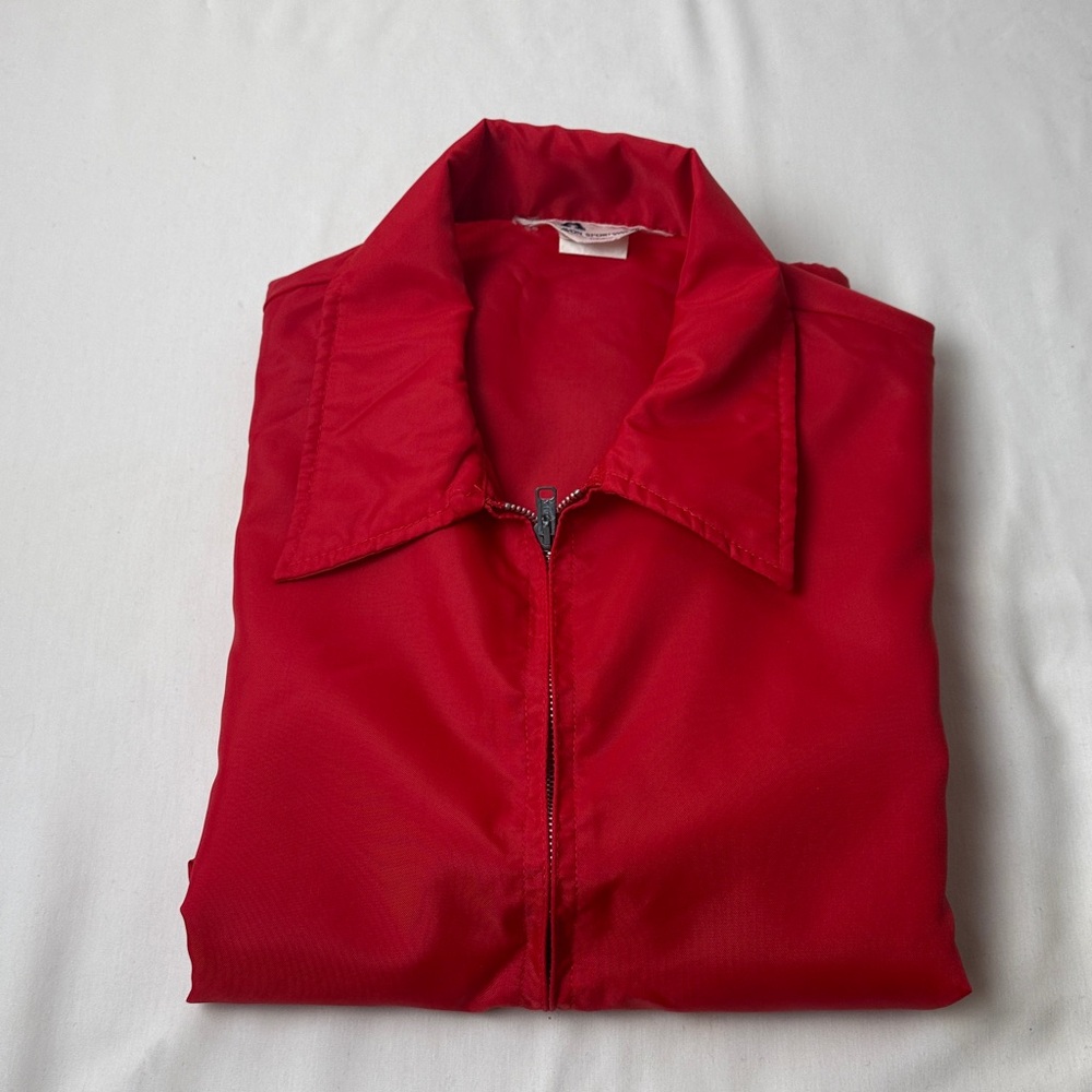 Men's Red Windbreaker Jacket - Picture 3 of 8